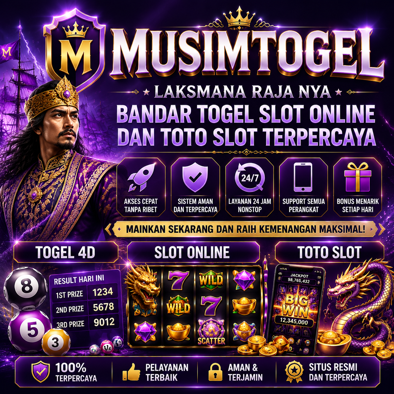 MUSIMTOGEL * Laksmana Raja Nya Bandar Togel Slot Online Dan Toto Slot Terpercaya